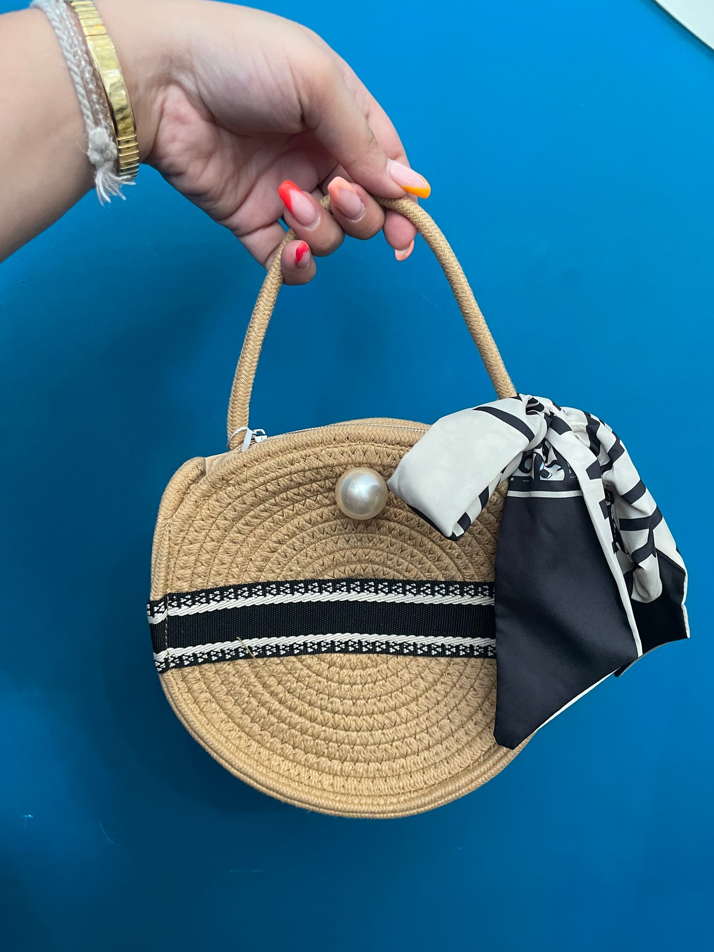 Bolso rafia CD redondo