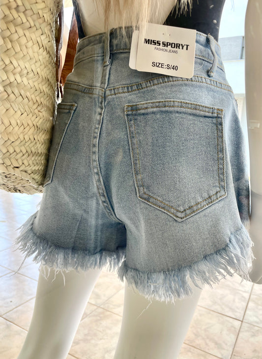 Short denim desflecado