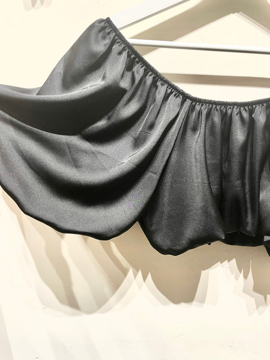 Blusa crop satinada