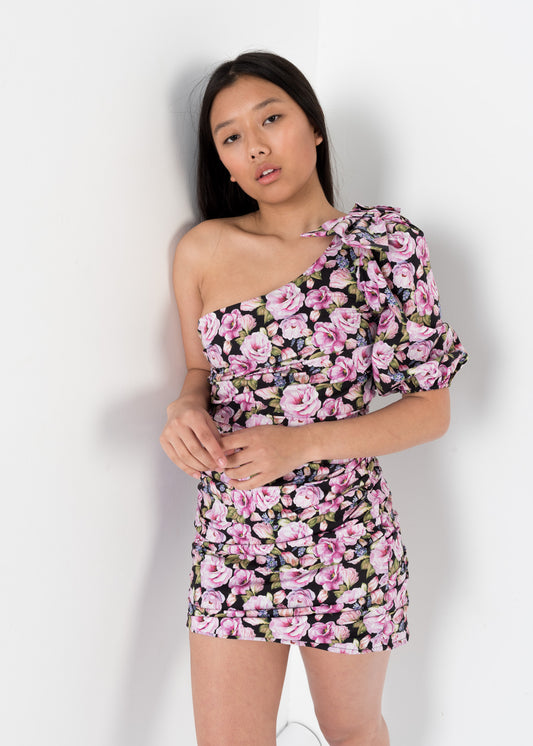 Vestido popelín rosas